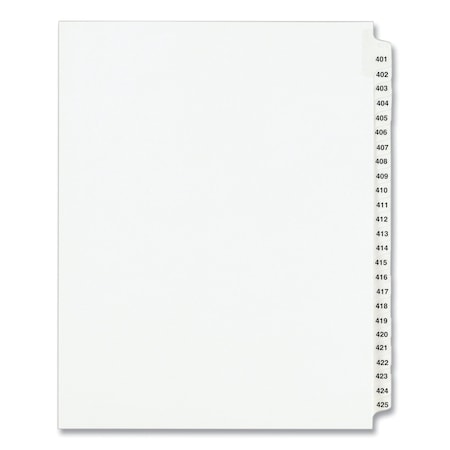 Avery Legal Exhibit Side Tab Dividers, Avery, 25-Tab, 401-425, 11x8.5, White 01346